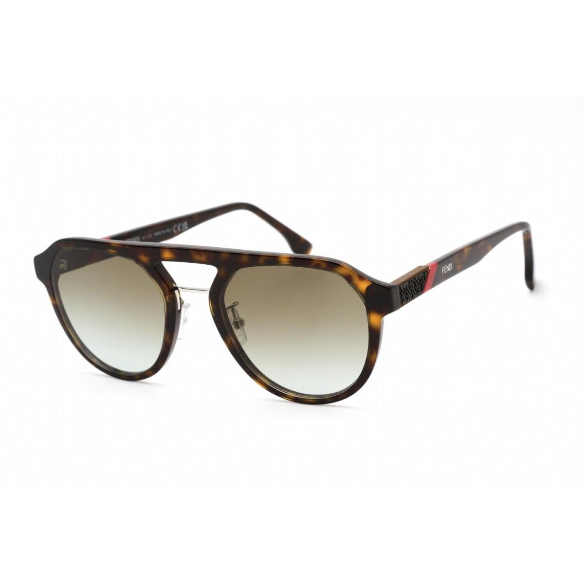 Fendi FE40003U 52F Sunglasses Havana Frame Brown Gradient Lenses 54 Mm