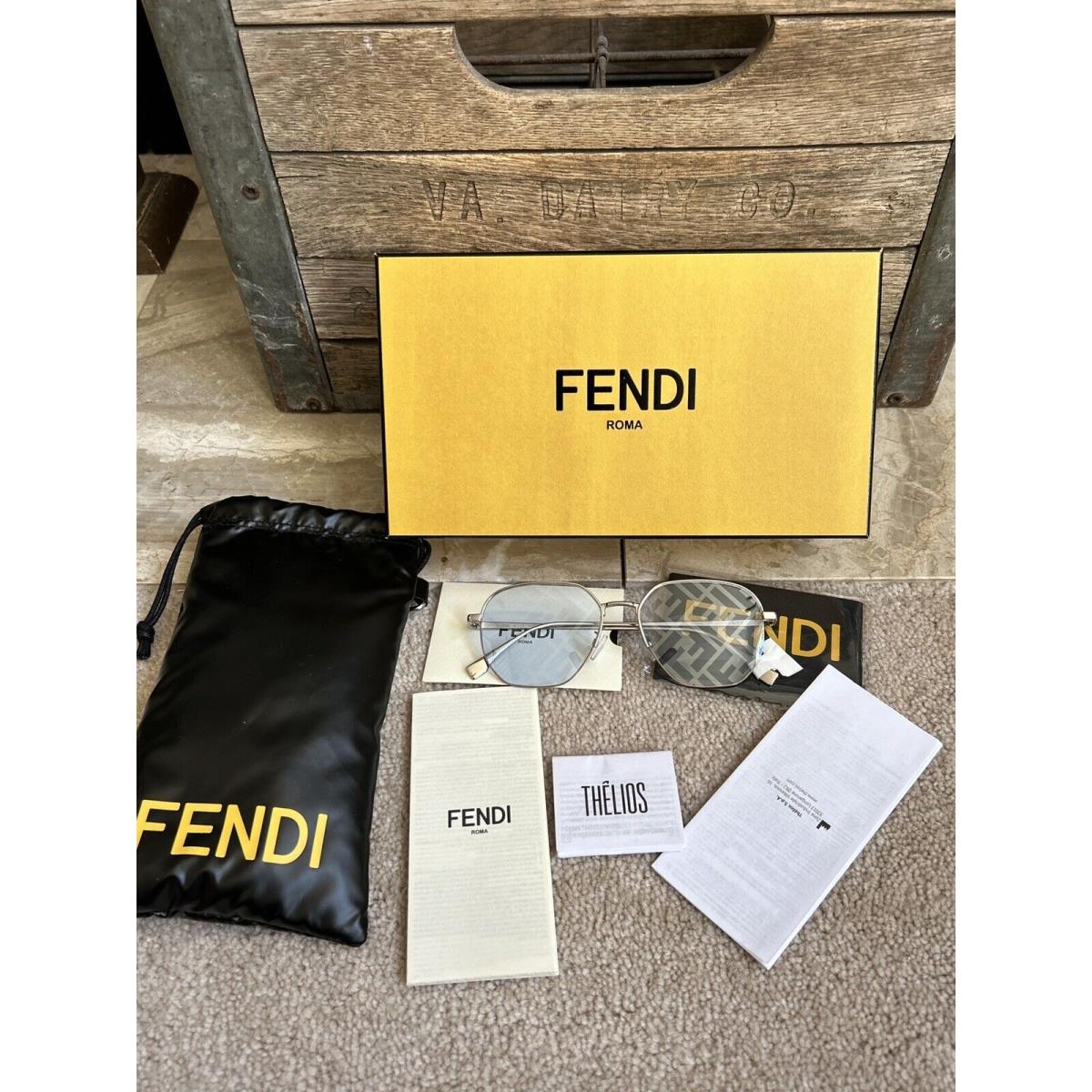 Fendi FE40004U Women`s Travel Logo Lens Silver Sunglasses