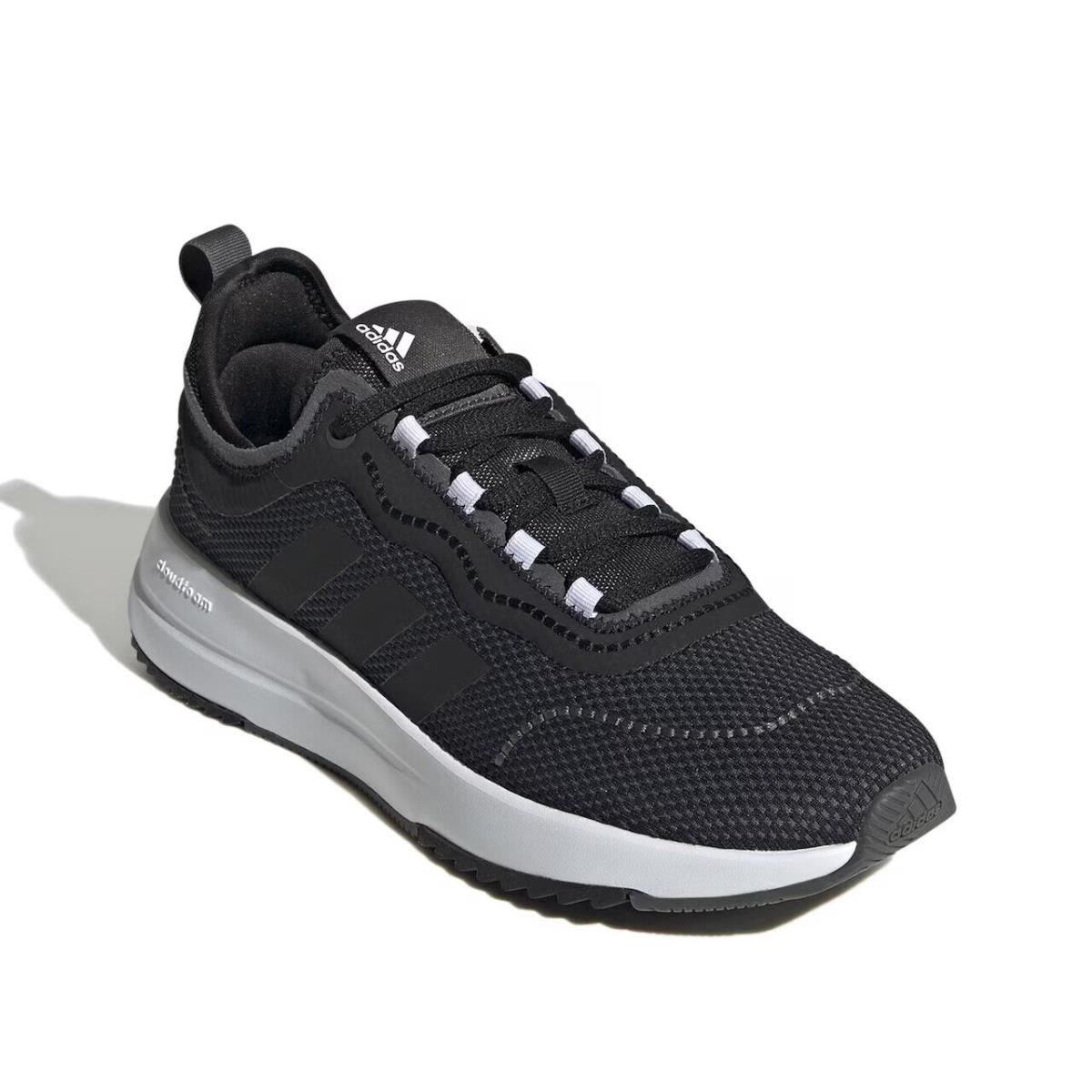 Womens Adidas Fukasa Run Black White Fabric Running Shoes - Black