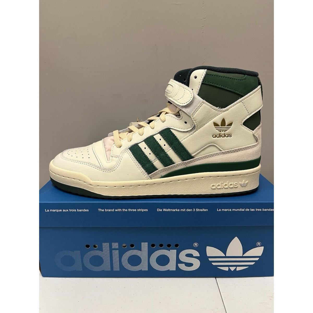 Adidas Forum 84 High Off White Dark Green Men s Sizes GW2203 - Ivory