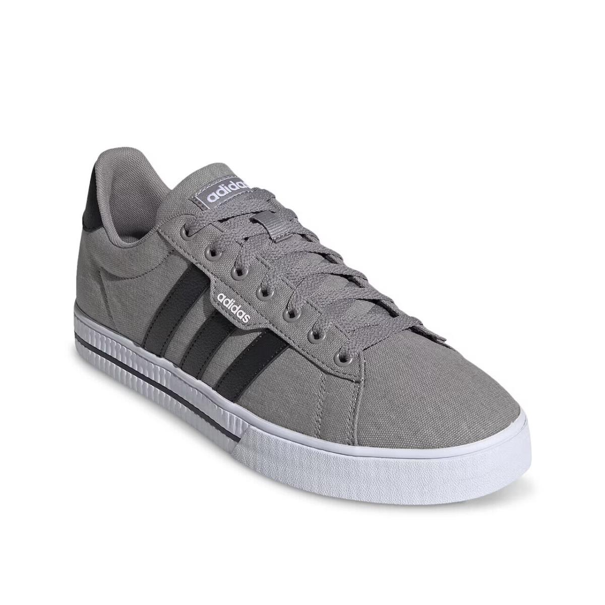 Mens Adidas Daily 3.0 Grey Black Canvas Sneaker Shoes - Gray