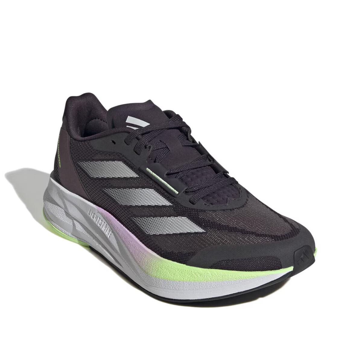 Womens Adidas Duramo Speed Black Green Mesh Running Shoes - Black