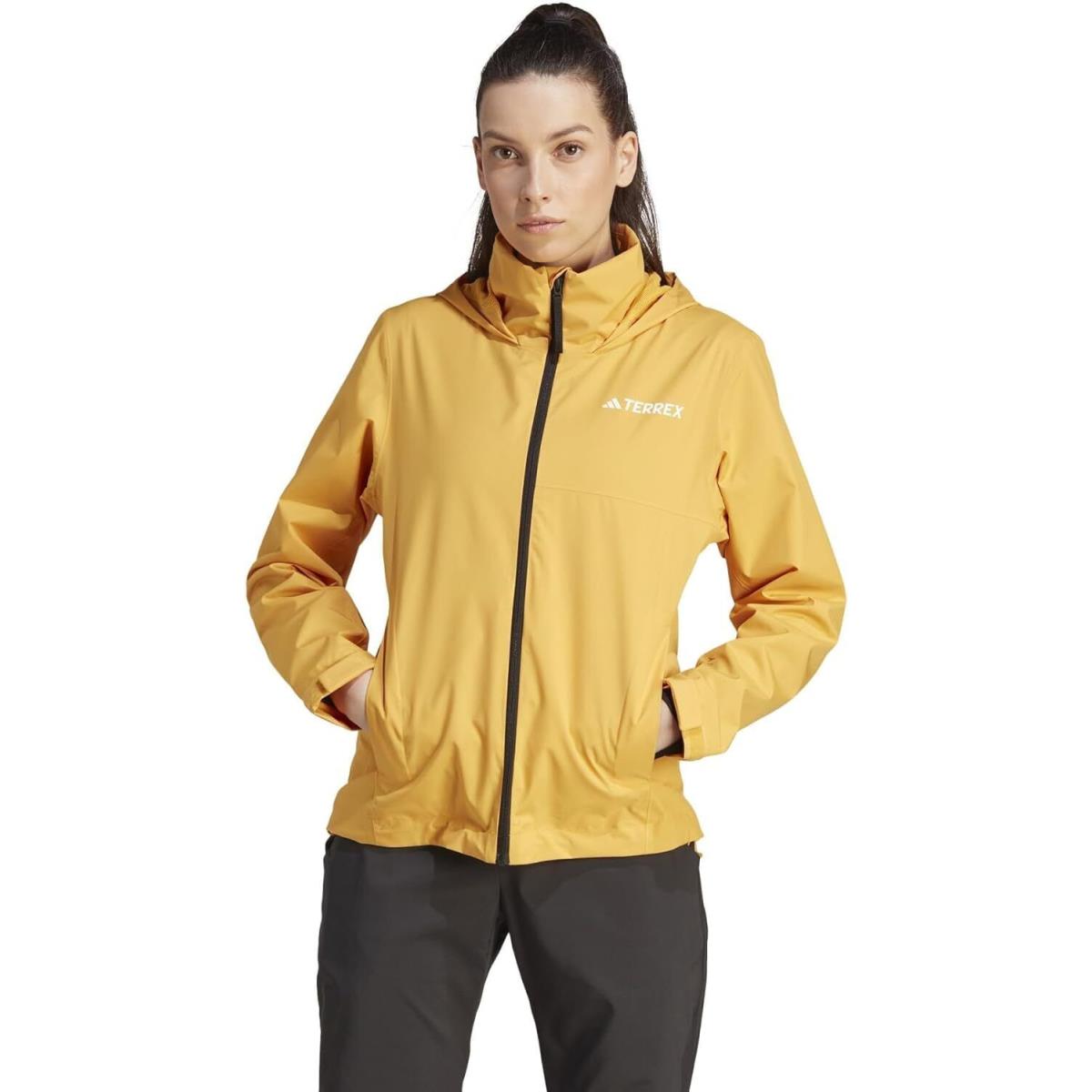 Adidas Women`s Terrex Multi Rain.rdy 2-Layer Rain Jacket Preloved Yellow