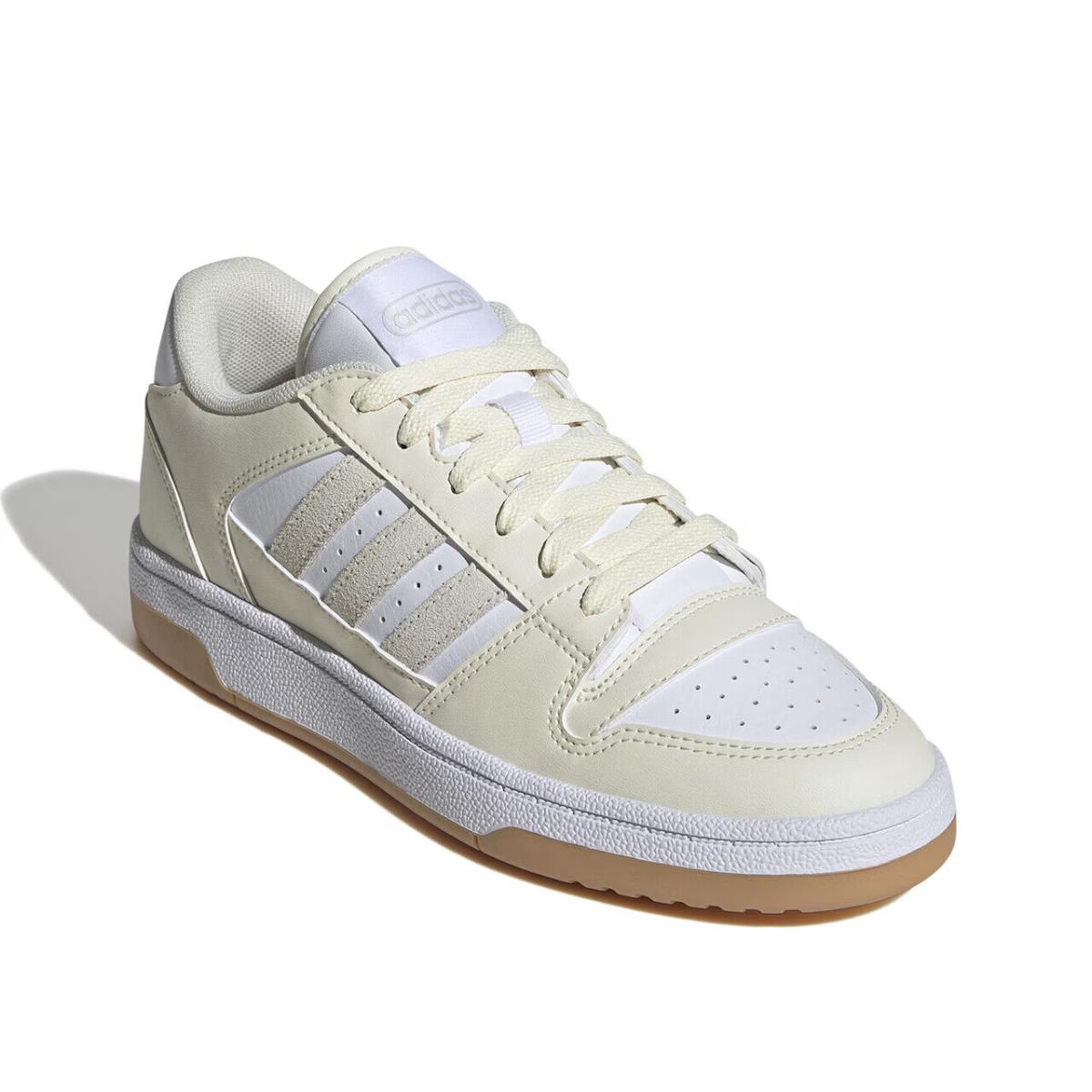 Womens Adidas Break Start Beige Leather Sneaker Shoes - Beige