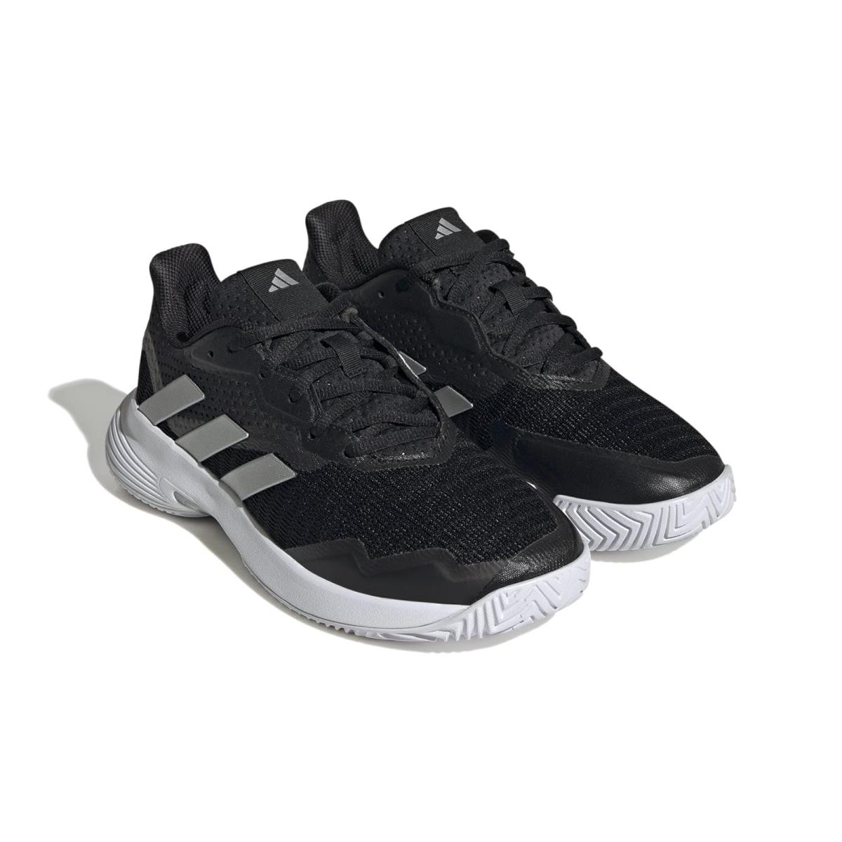 Woman`s Sneakers Athletic Shoes Adidas Court Jam Control - Core Black/Silver Metallic/Footwear White