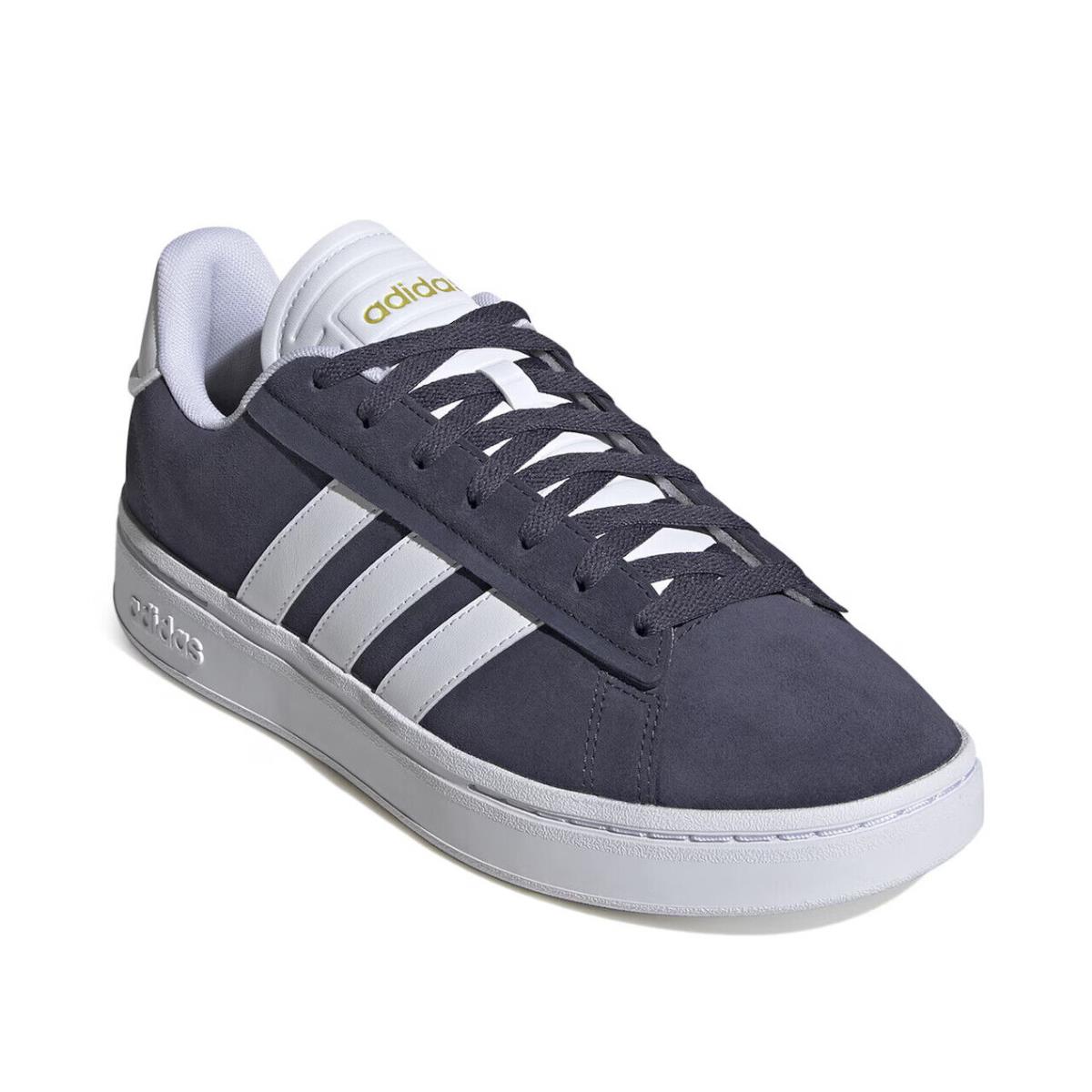 Mens Adidas Grand Court Alpha Navy Leather Sneaker Shoes - Blue