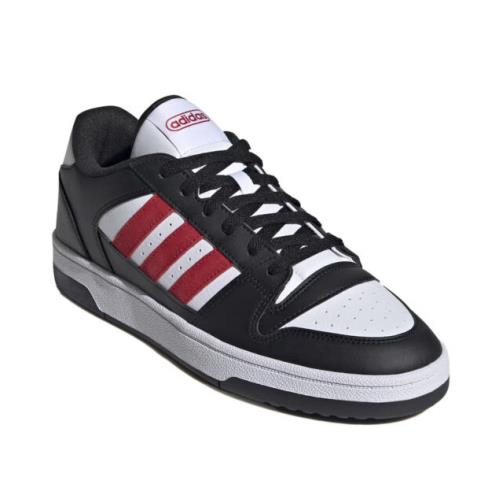 Mens Adidas Break Start Black Red Leather Sneaker Shoes - Black