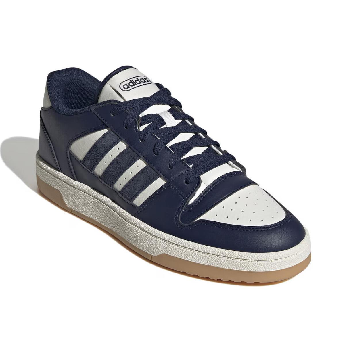 Mens Adidas Break Start Blue Leather Sneaker Shoes - Blue