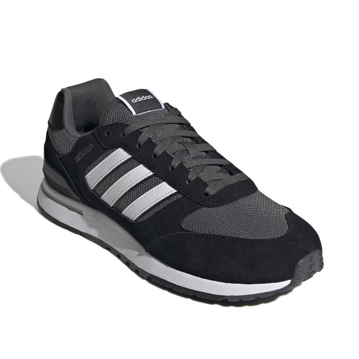 Mens Adidas Run `80S Black White Suede Sneaker Shoes - Black