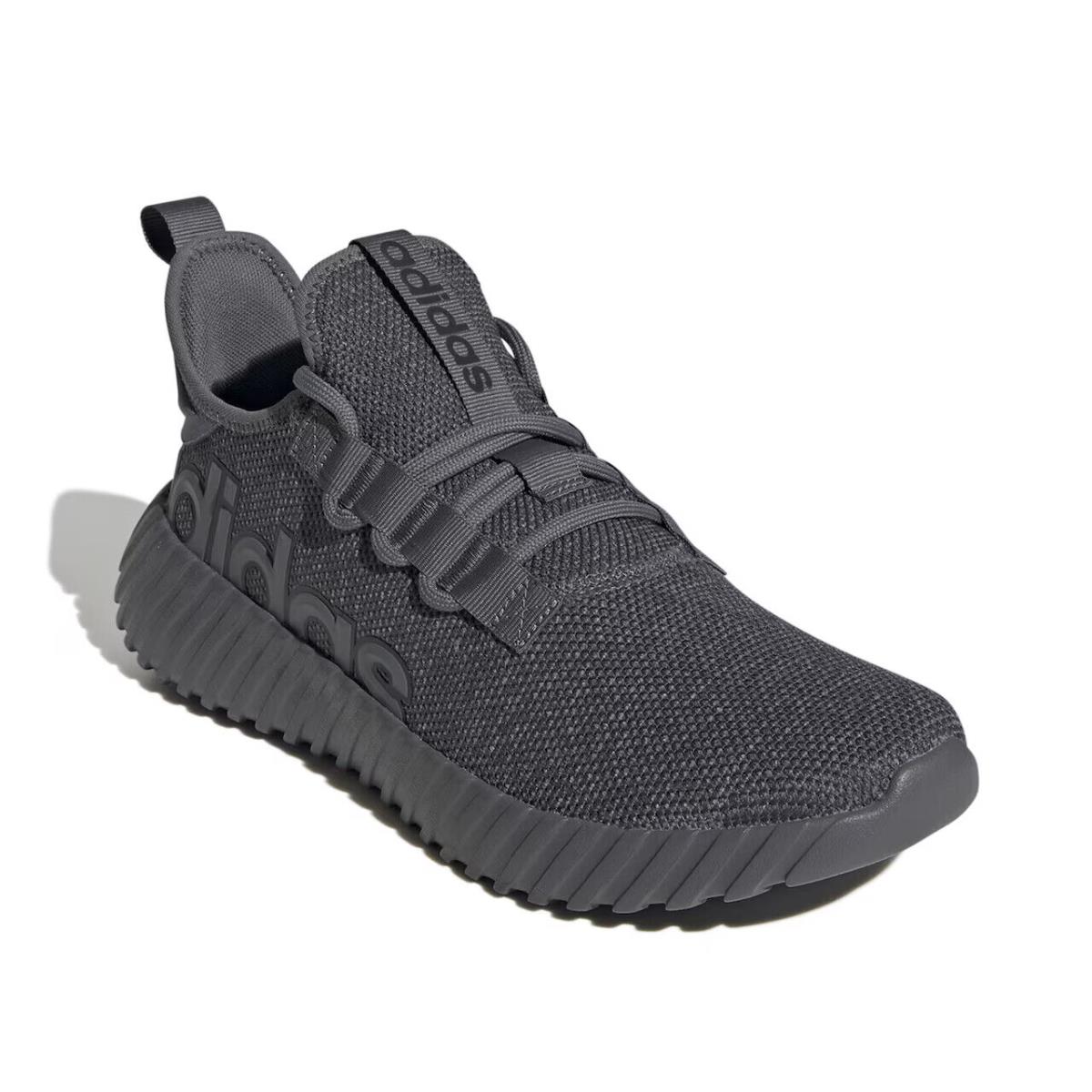 Mens Adidas Kaptir 3.0 Grey Knit Sneaker Shoes - Gray