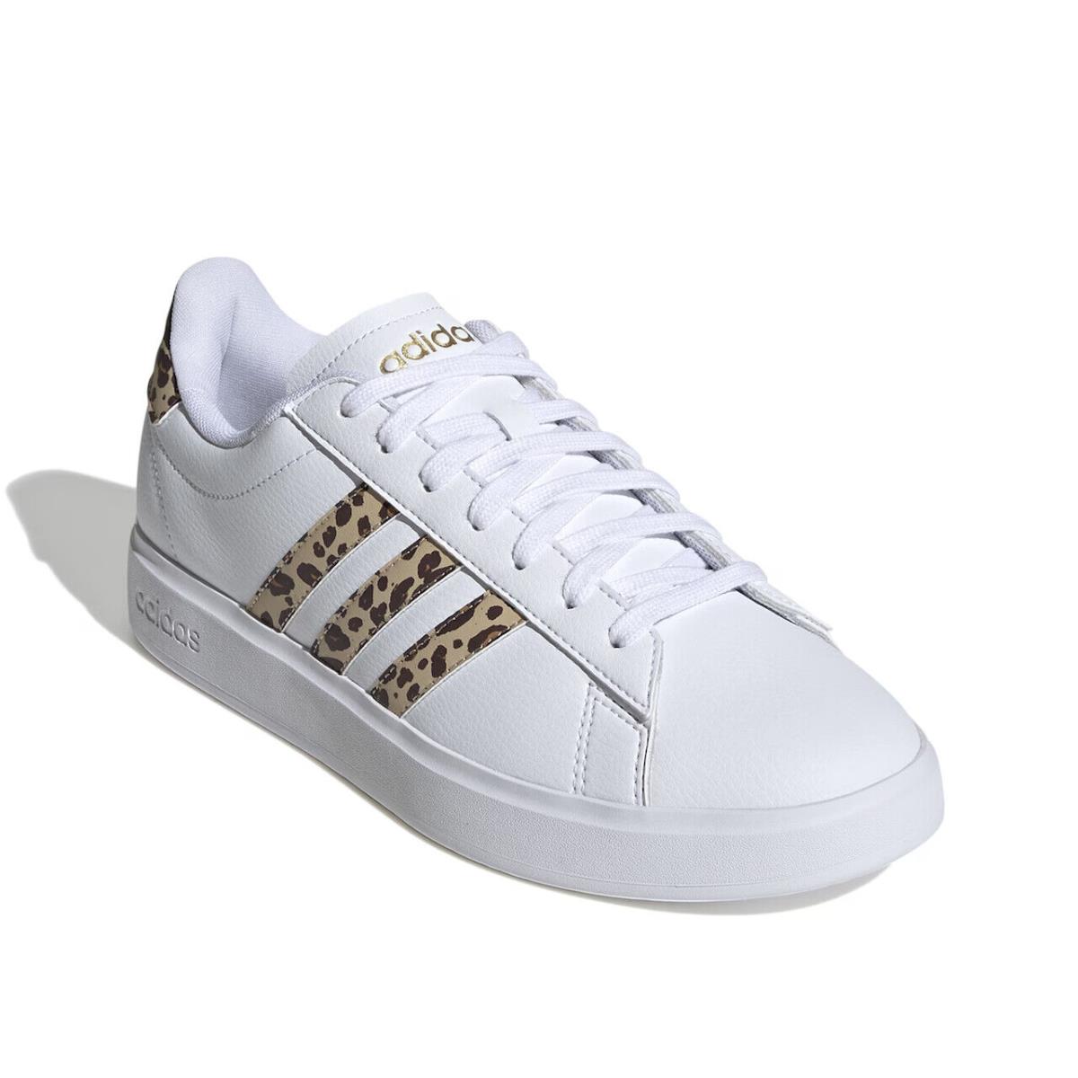 Womens Adidas Grand Court 2.0 White Leather Sneaker Shoes - White