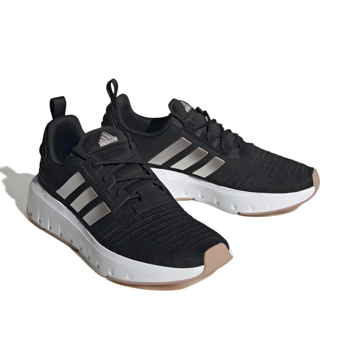 Womens Adidas Swift Run 23 Black Fabric Sneaker Shoes - Black