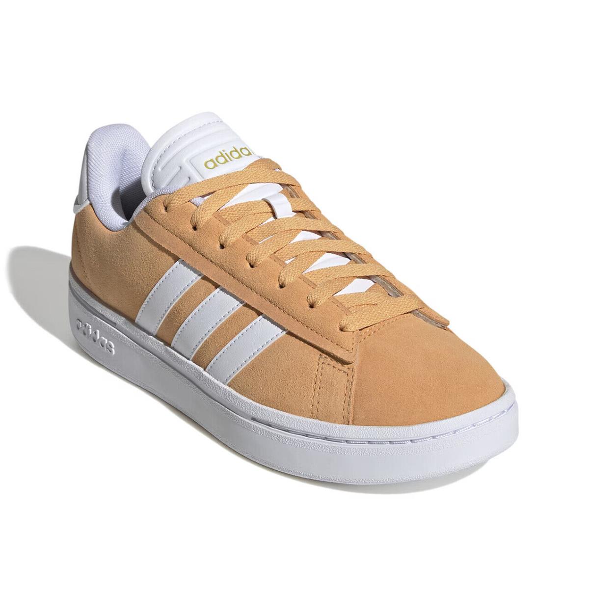 Womens Adidas Grand Court Alpha Orange Suede Sneaker Shoes - Orange