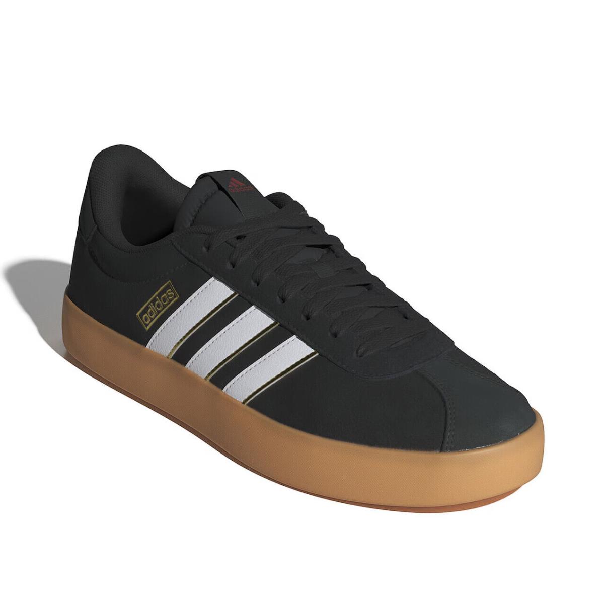 Mens Adidas VL Court 3.0 Black Suede Sneaker Shoes - Black