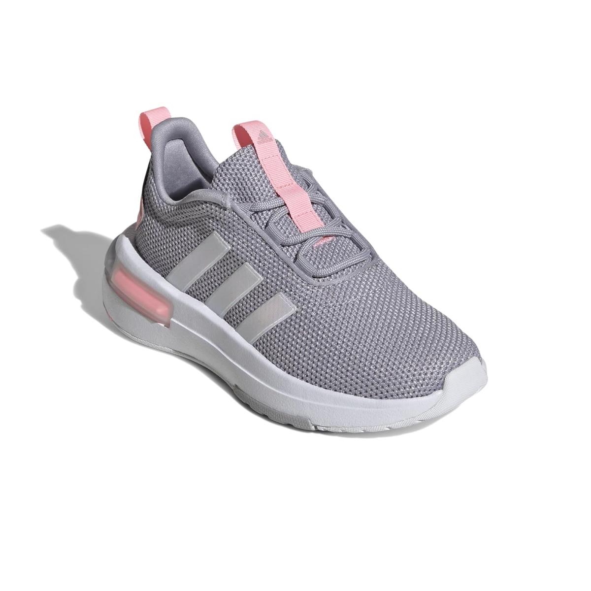 Children Unisex Shoes Adidas Kids Racer TR 23 Shoes Little Kid - Glory Grey/Iridescent/Pink Spark