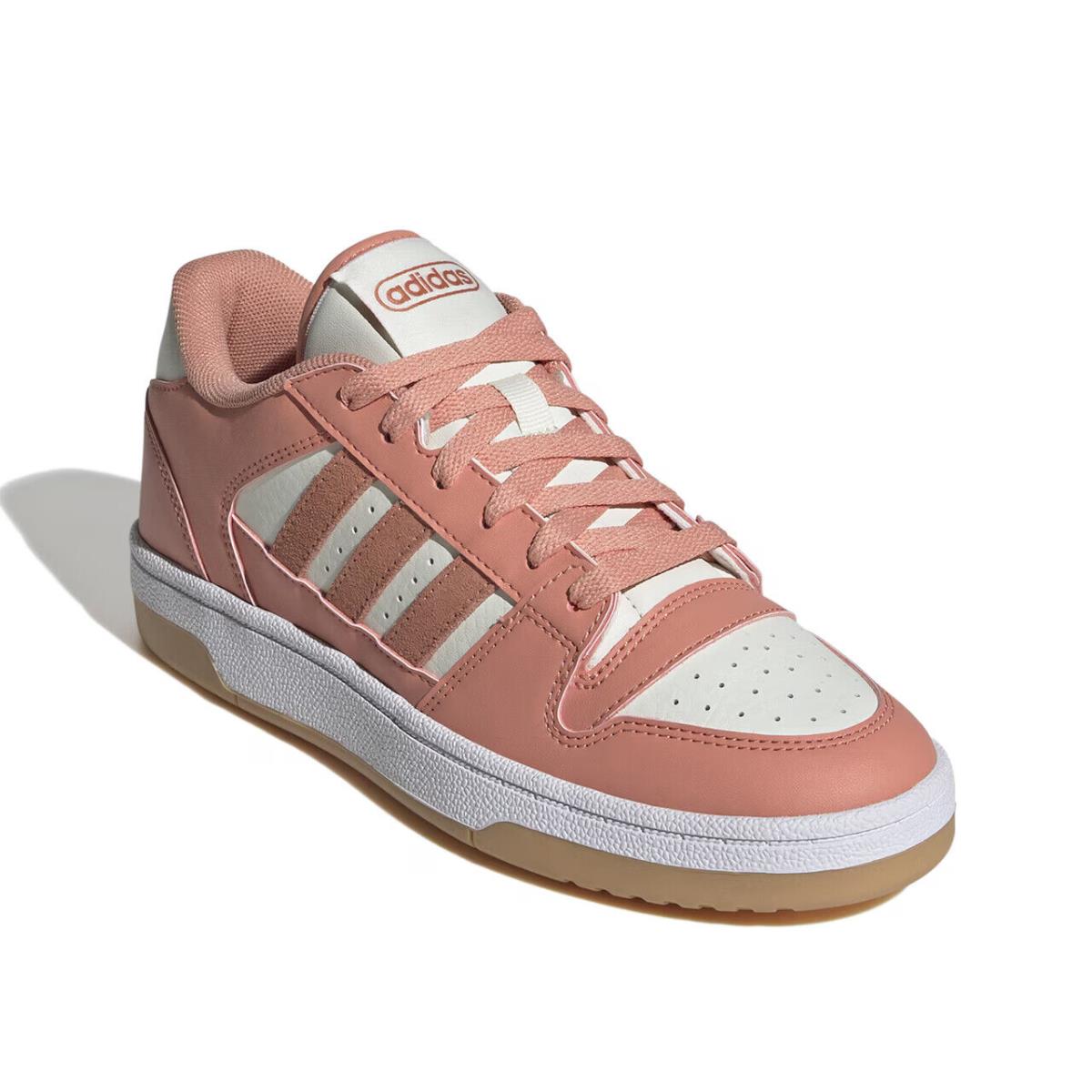 Womens Adidas Break Start Coral Leather Sneaker Shoes - Pink