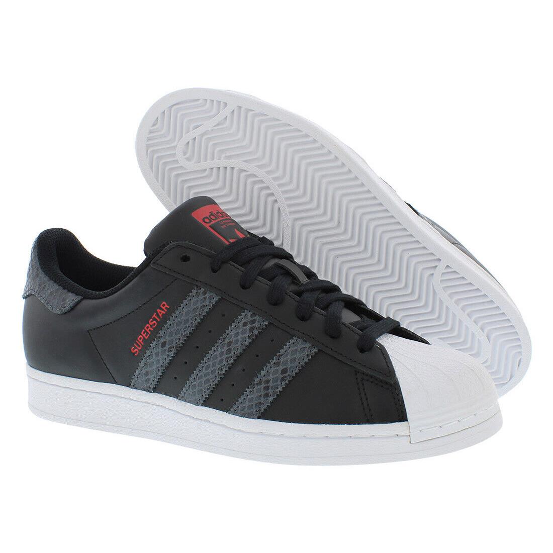 Adidas Superstar Womens Shoes - Core Black/Grey/Red, Main: Black