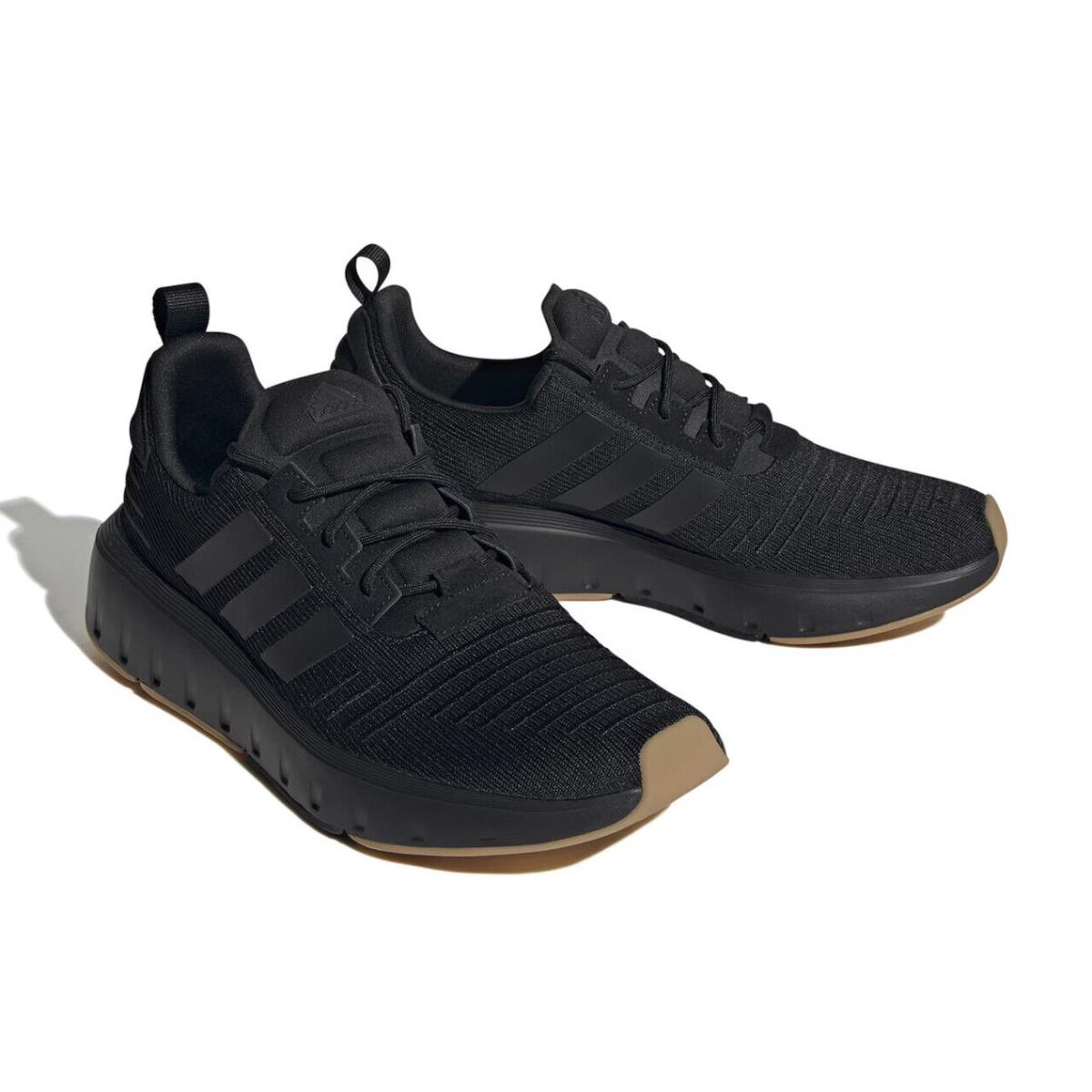 Mens Adidas Swift Run 23 Black Textile Mesh Sneaker Shoes - Black