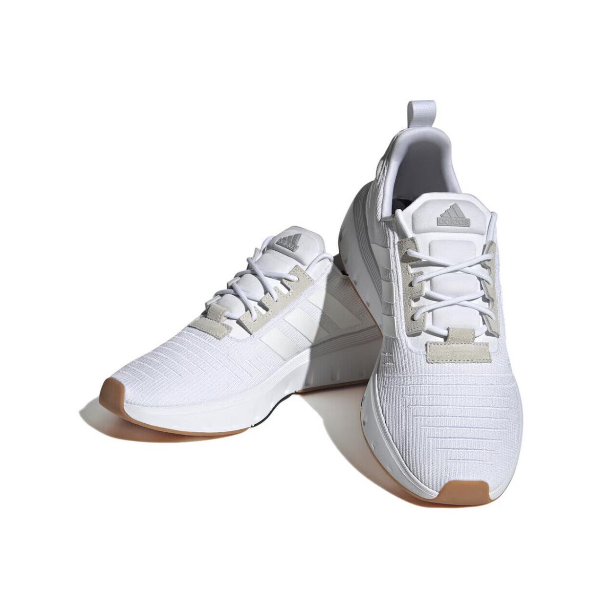 Mens Adidas Swift Run 23 White Knit Sneaker Shoes - White