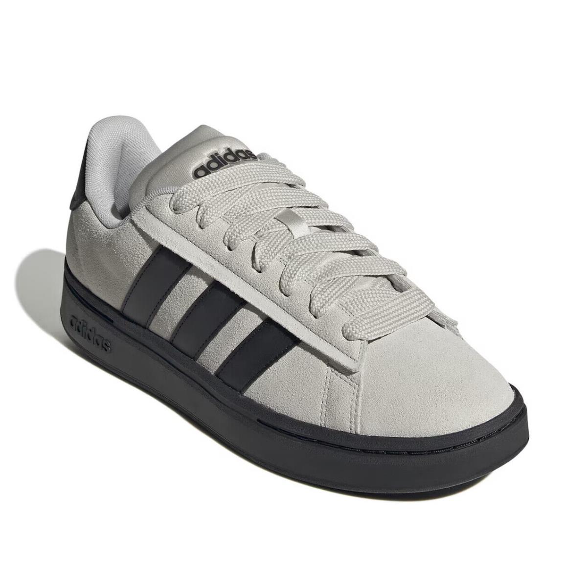 Mens Adidas Grand Court Alpha 00S Grey Black Suede Sneaker Shoes - Gray