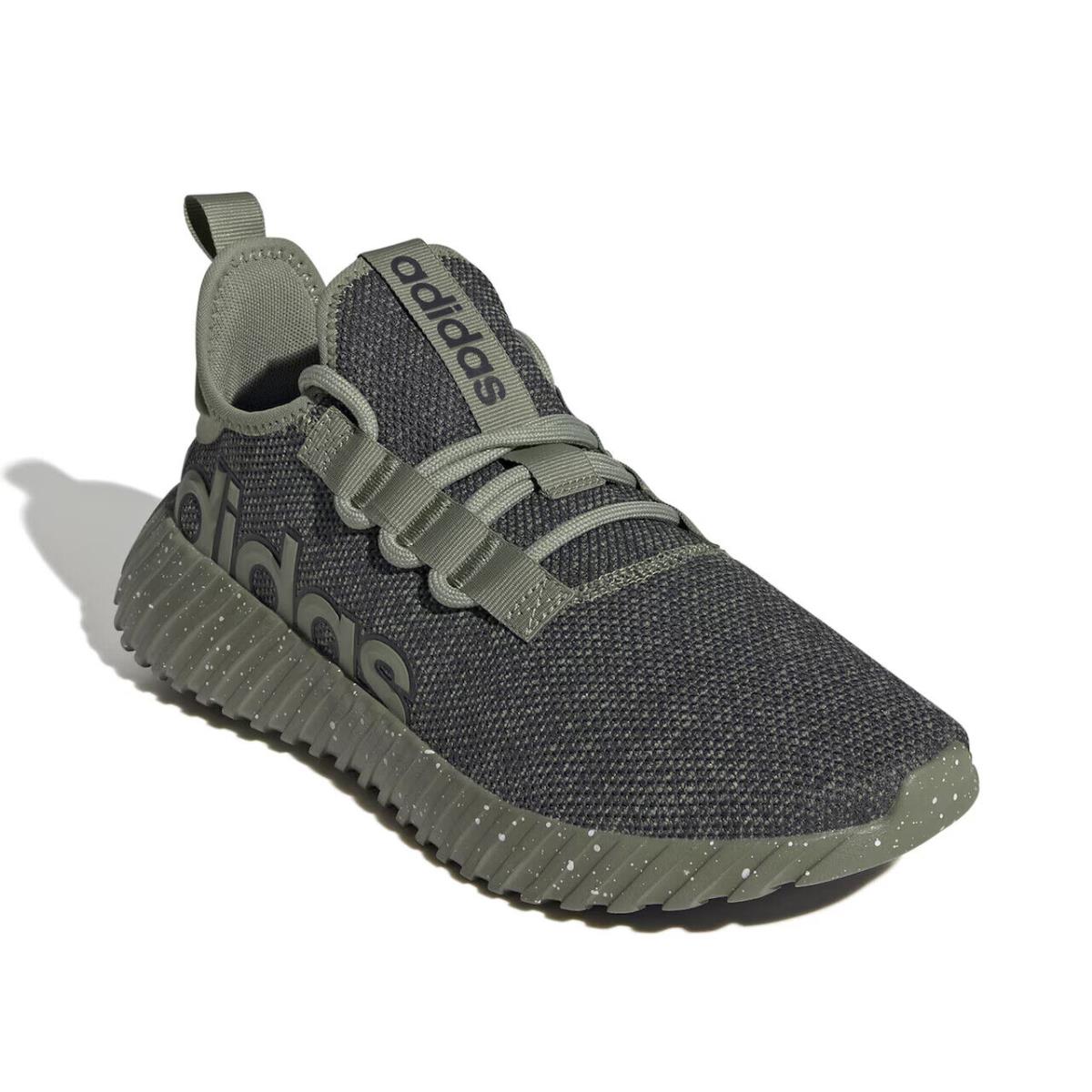 Mens Adidas Kaptir 3 Dark Green Textile Knit Sneaker Shoes - Green