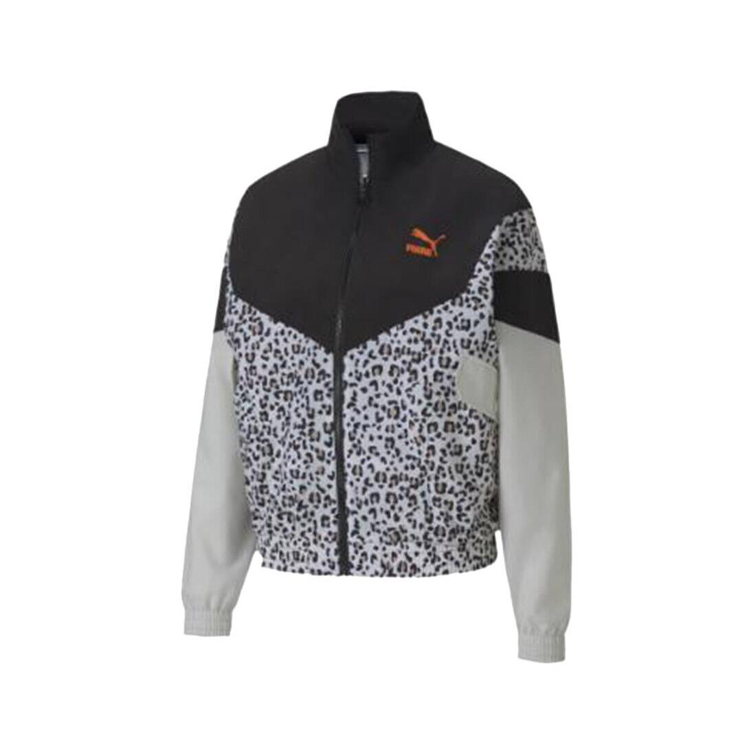 Puma Tfs Animal Woven Track Wind Womens Jackets - Black/Leopard, Main: Black