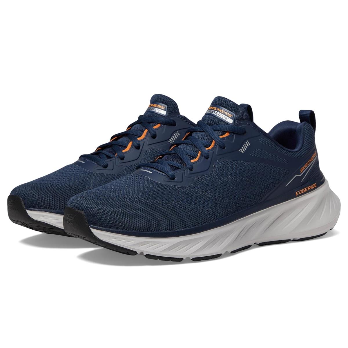 Man`s Sneakers Athletic Shoes Skechers Edgeride Exxo - Navy/Orange