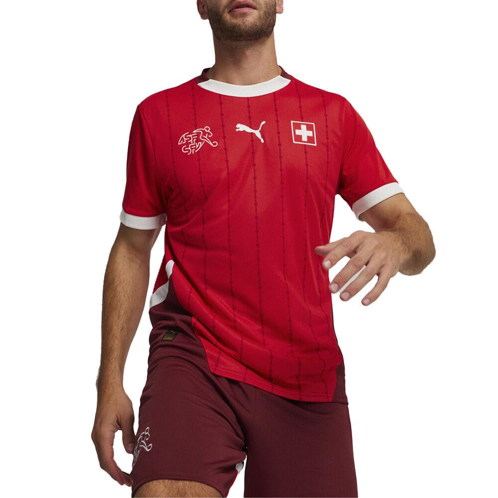 Puma Sfv Crew Neck Short Sleeve Home Soccer Jersey Mens Red 77395601