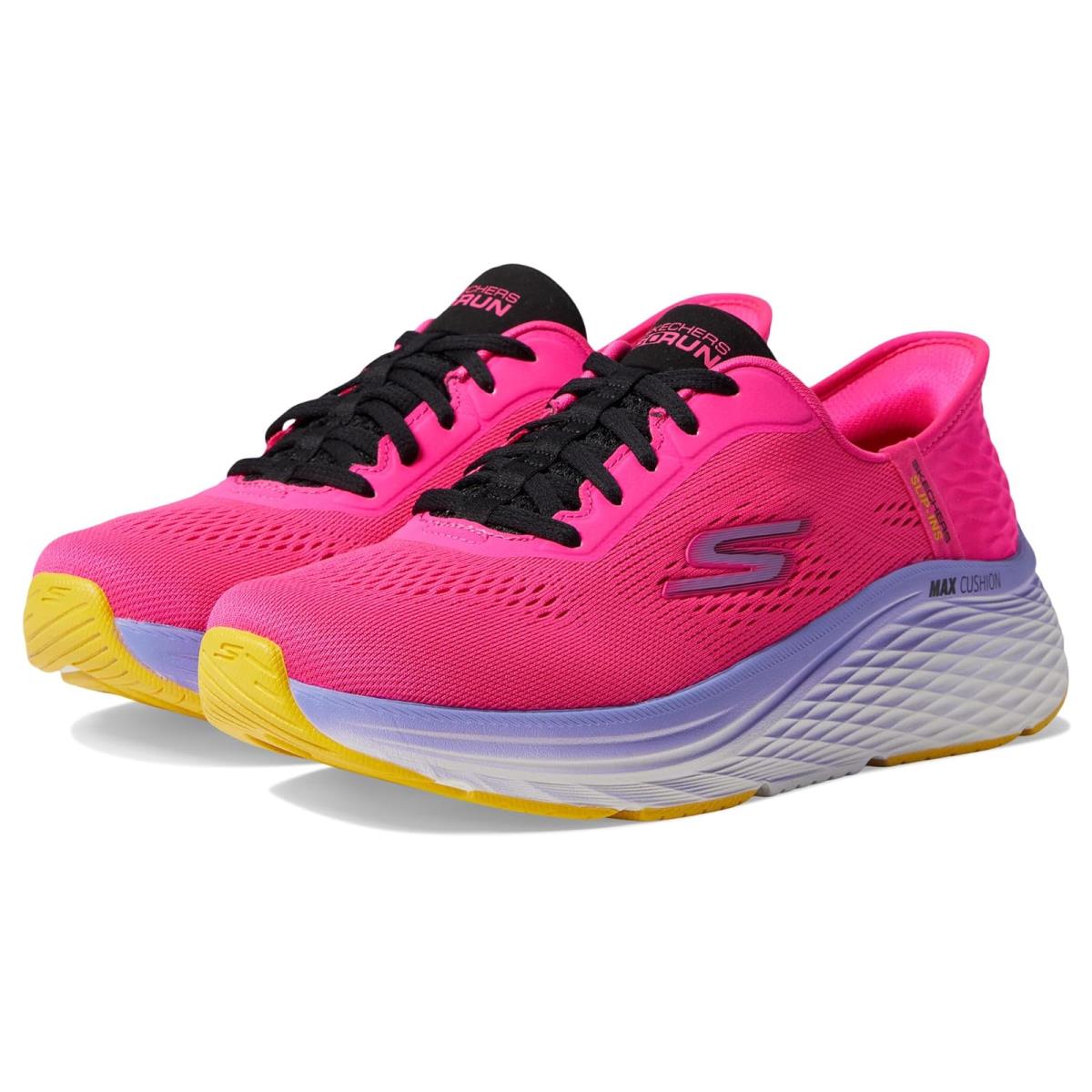 Woman`s Shoes Skechers Max Cushioning Elite 2.0 Solace Hands Free Slip-ins - Raspberry