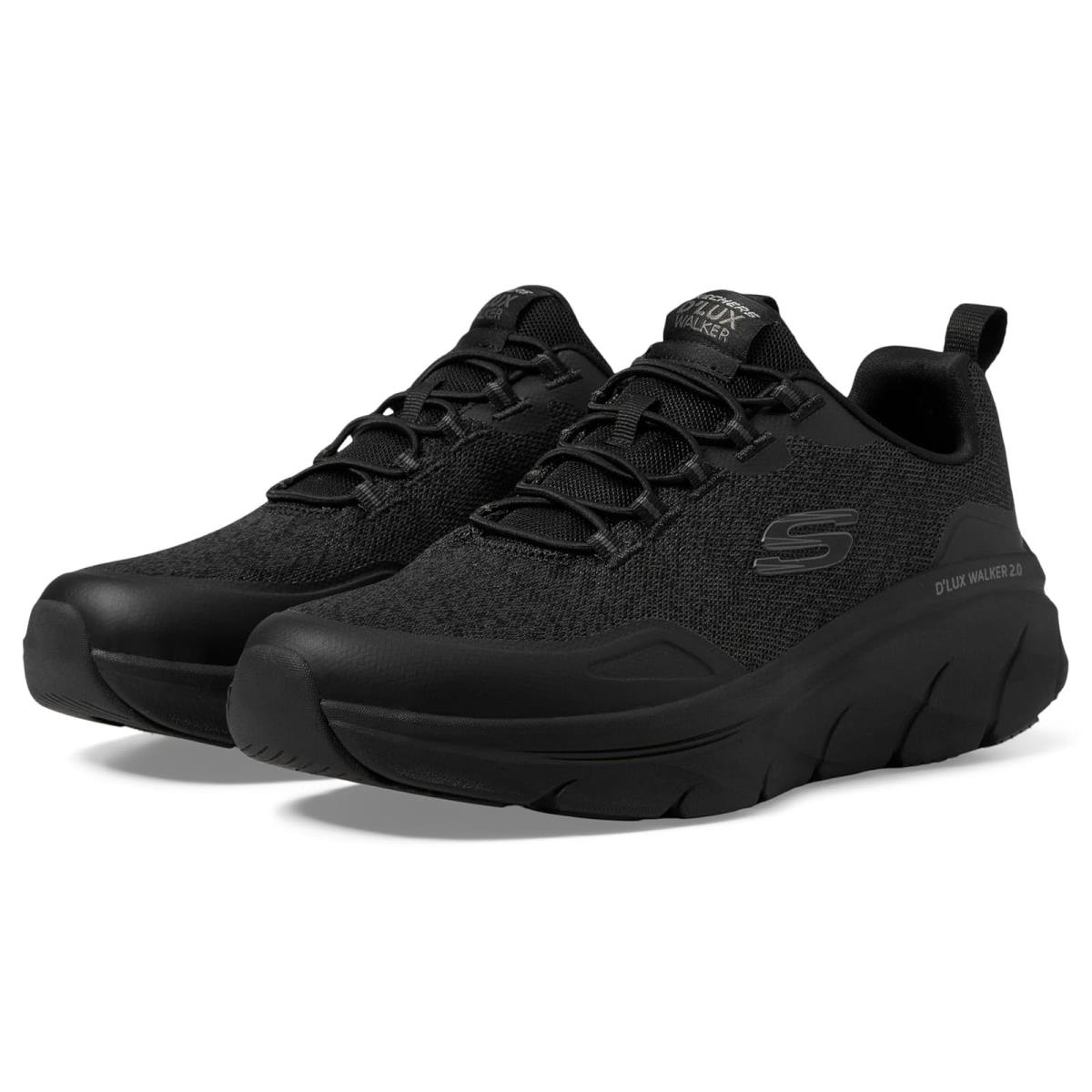 Man`s Sneakers Athletic Shoes Skechers D`lux Walker 2.0 Steadyway - Black/Black