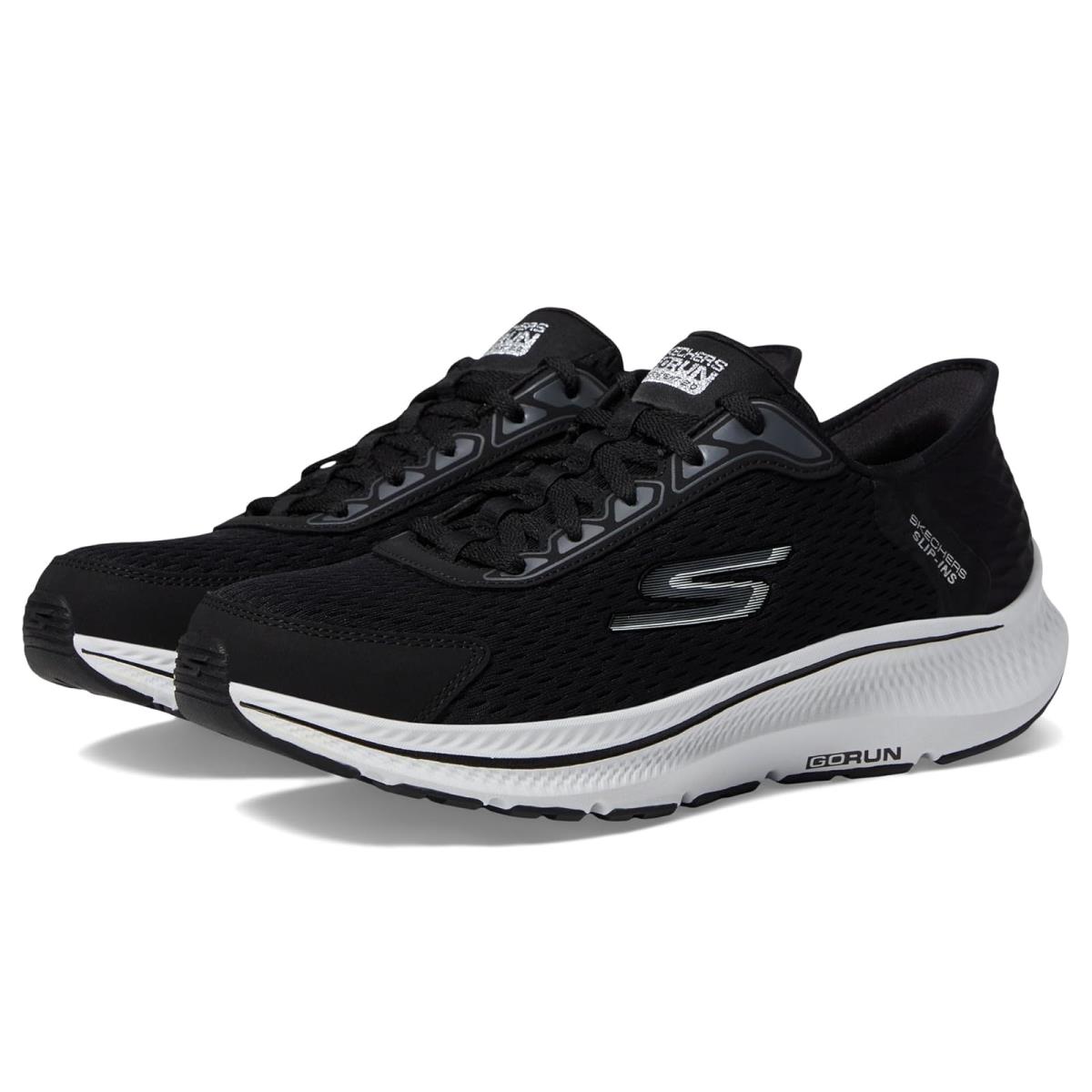 Woman`s Shoes Skechers Hands Free Slip-ins Go Run Consistent 2.0 Endure Sneaker - Black/Silver