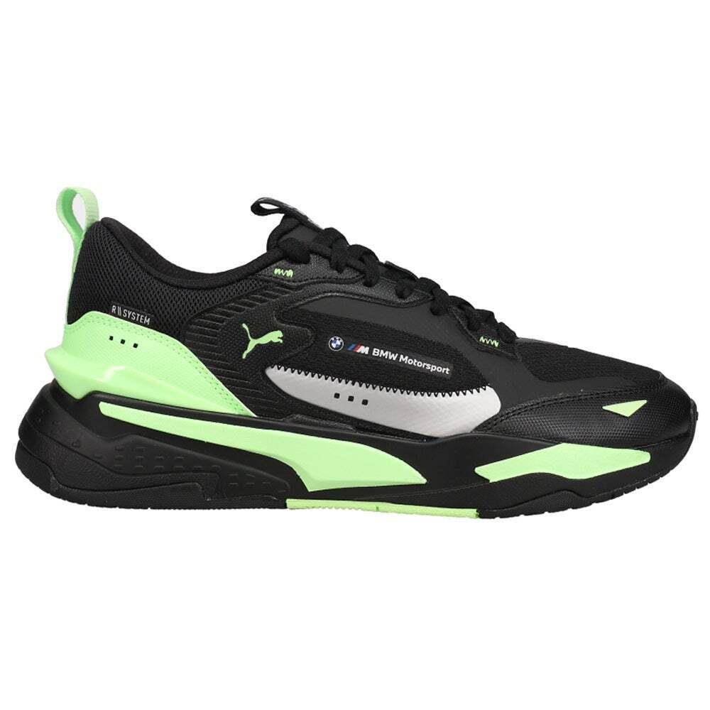 Puma Bmw Mms Rfast Lace Up Mens Black Green Sneakers Casual Shoes 307027-01 - Black, Green