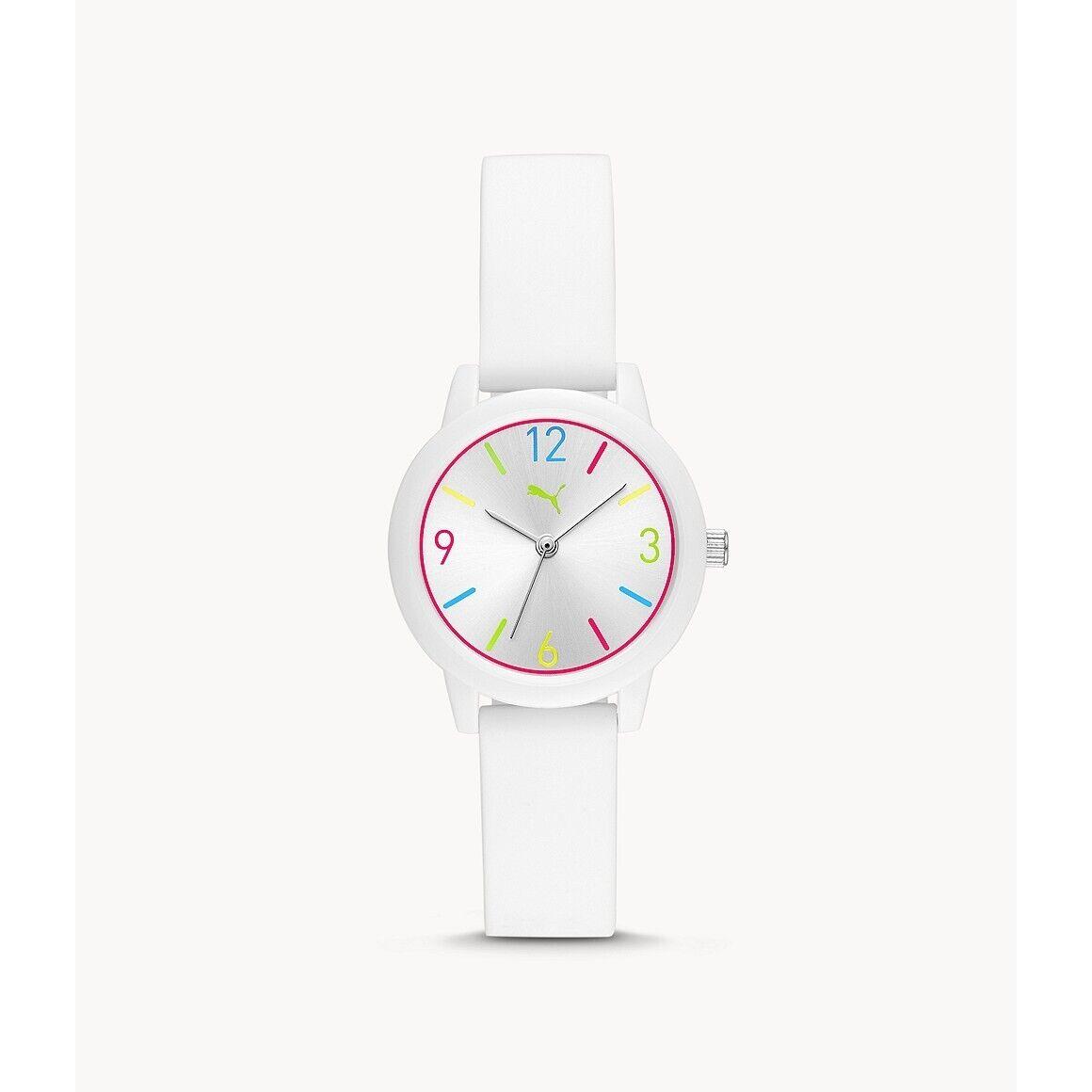 Puma White Silicone Multicolor Dial Three-hand Women`s Watch P6000