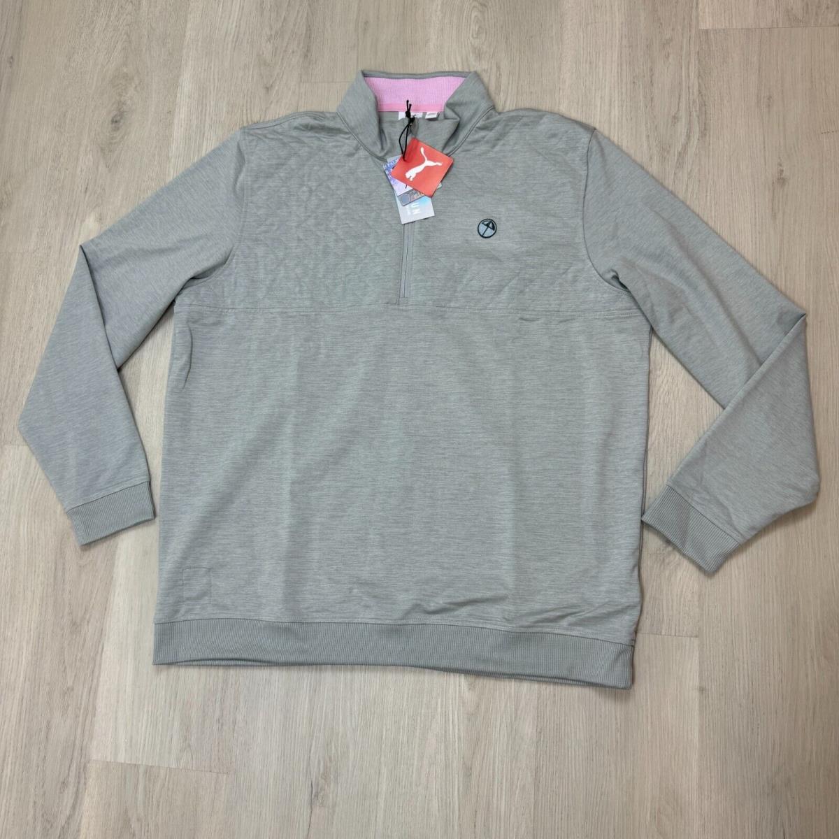 Puma Golf x Arnold Palmer 1/4 Zip Pullover Mens XL Gray Performance Cotton