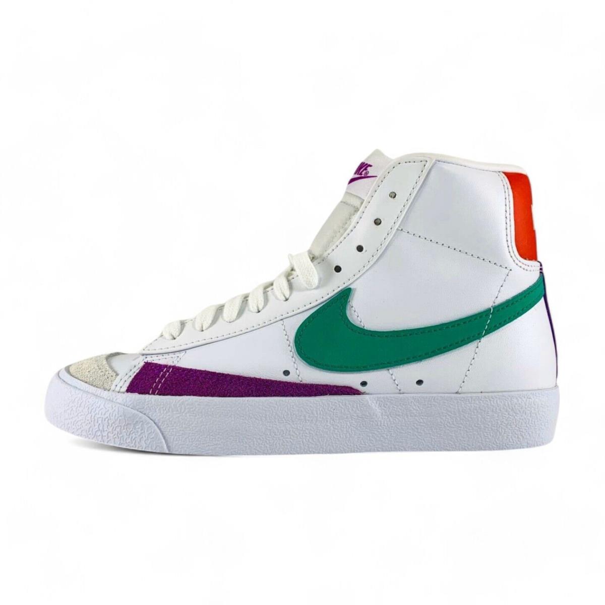 Nike Blazer Mid `77 Vintage Women`s Shoes White Green Purple Sneakers CZ1055-123 - White