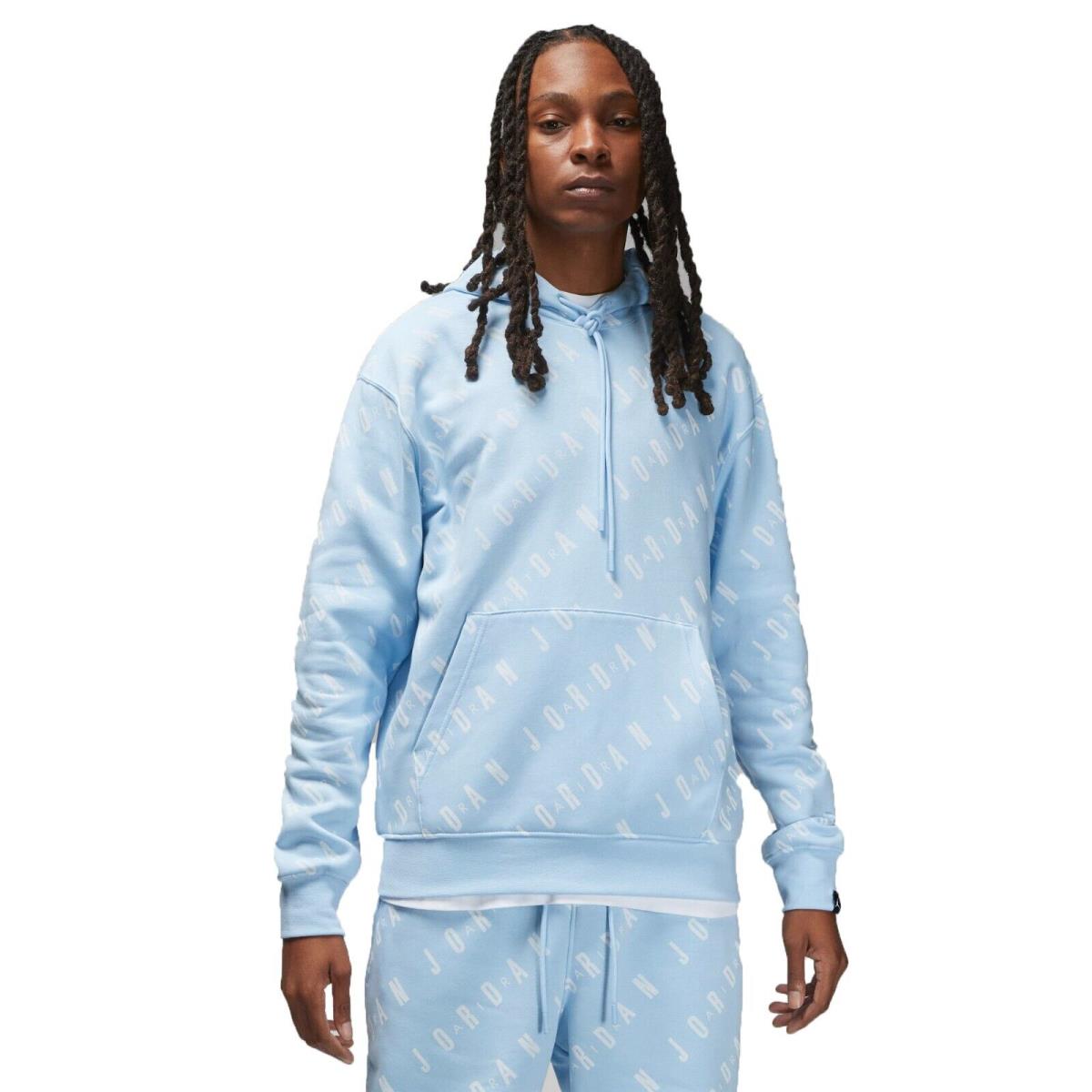 Nike Jordan Essentials Ice Blue/sail/black DV7640-485 Men Fleece Pullover Hoodie - Ice Blue/Sail/Black