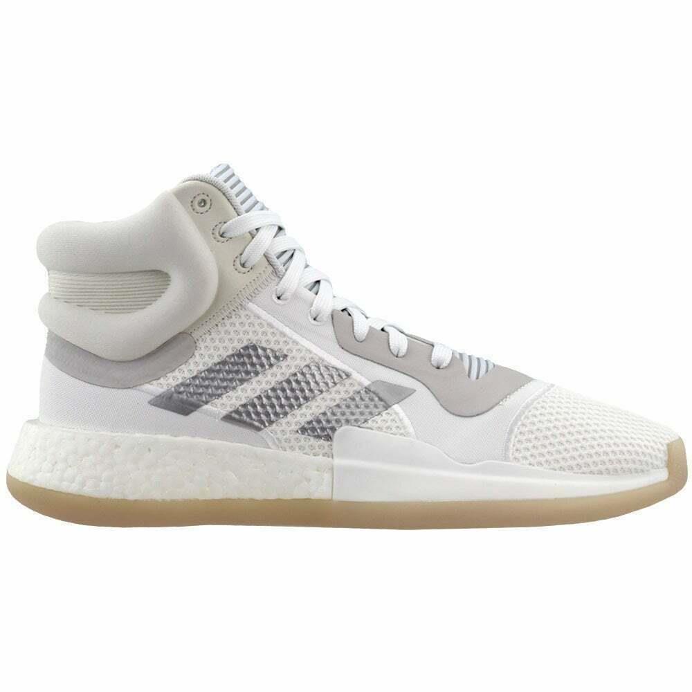 Adidas SM Marquee Boost Basketball Sport Sneakers Men Shoes White Size 12.5 - WHITE / SILVER