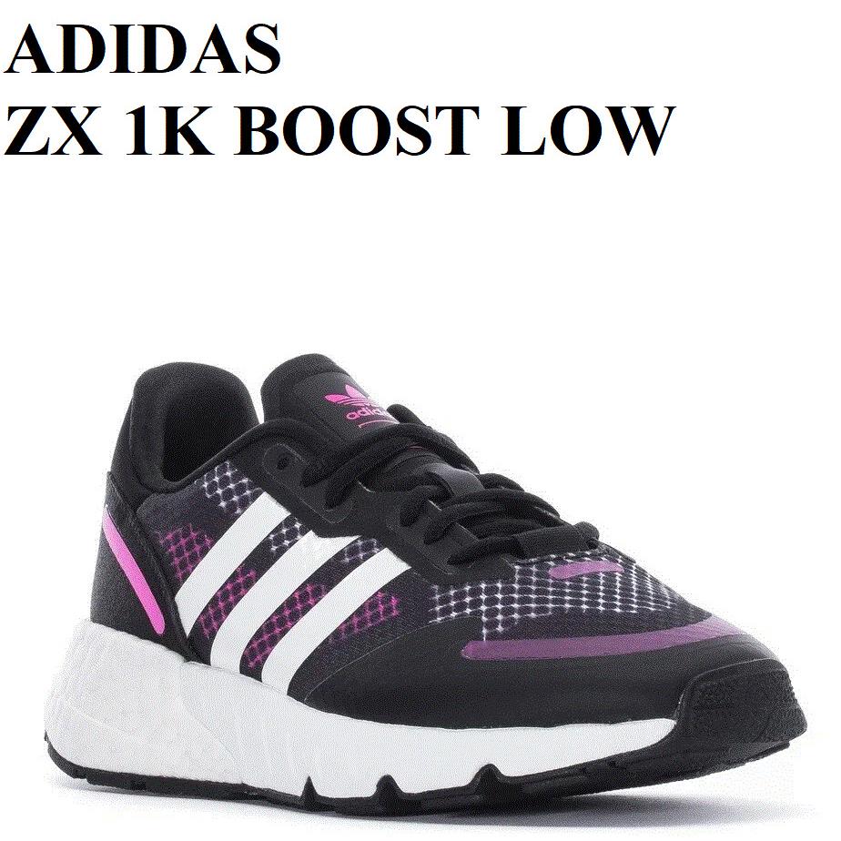 Adidas ZX 1K Boost Runnung Sneakers Trainers Women Shoes Black/pink Size 6.5 - Black/White/Screaming Pink - FY6082