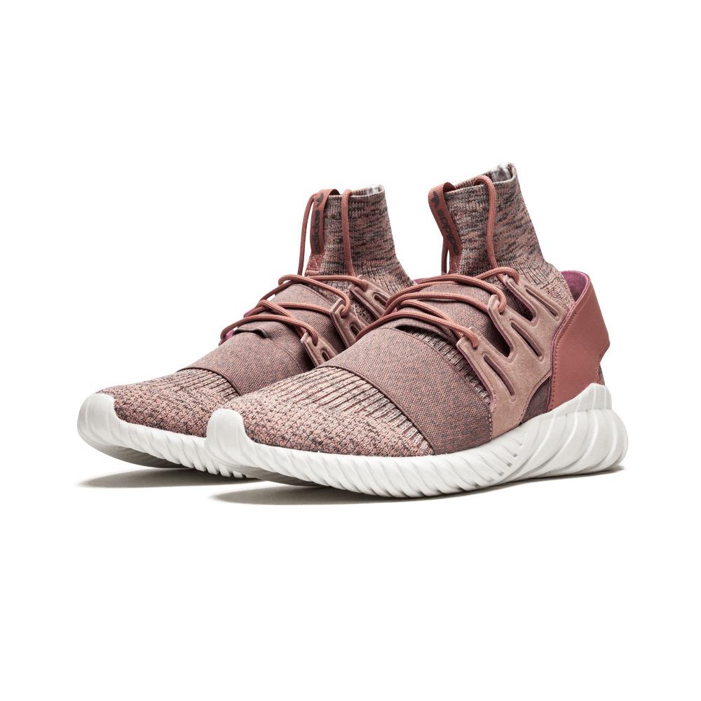 Adidas Tubular Doom Primeknit HI Sneakers Trainer Women Shoes Pink Size 8.5 - Pink/Crystal Pink/Grey - BY3552