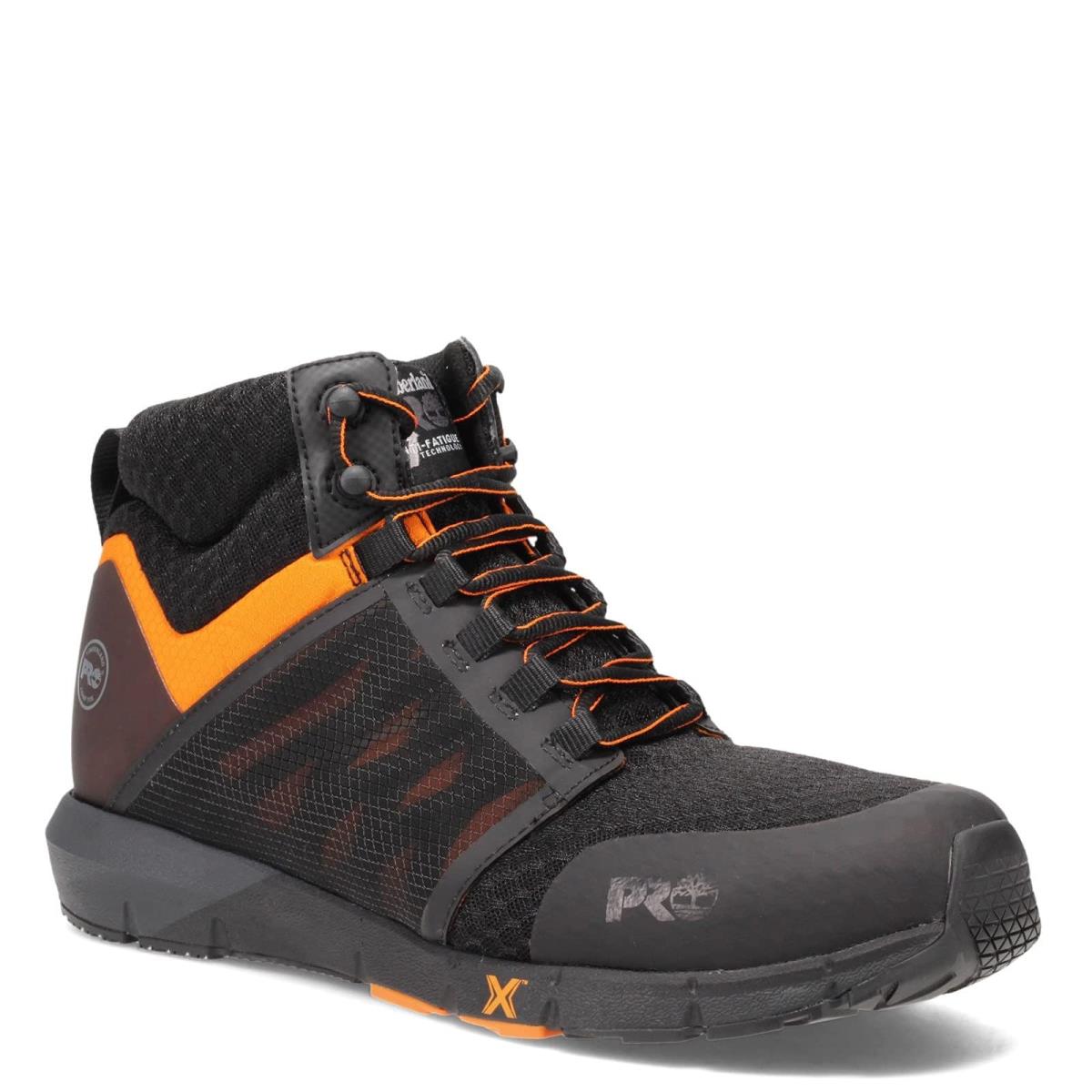 Man`s Shoes Timberland Pro Radius Mid Composite Safety Toe Black/Orange 1