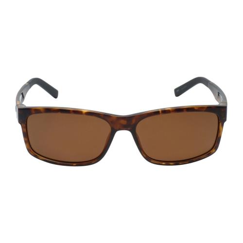 Timberland TB9104-52H Designer Polarized Sunglasses in Dark Havana with Brown Le