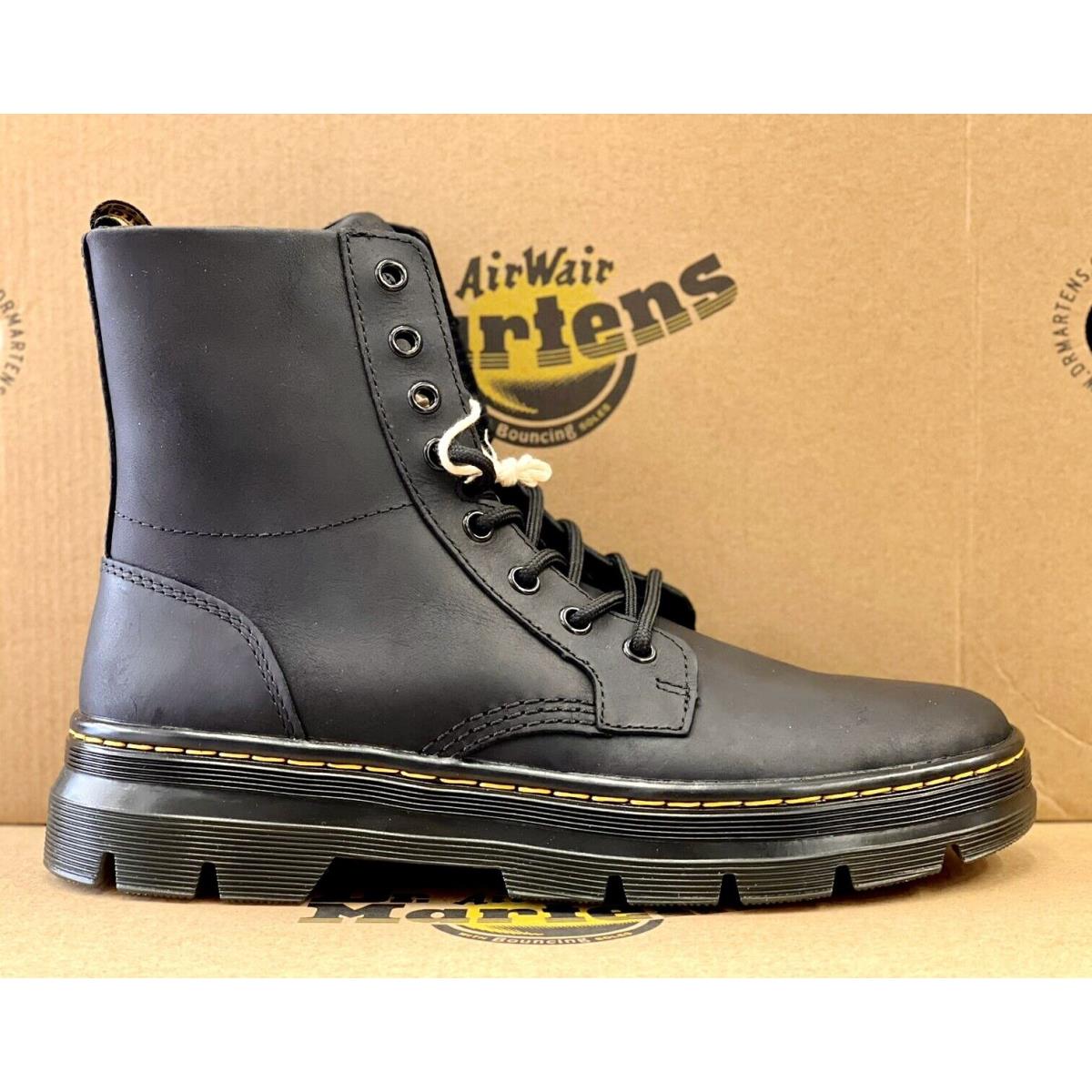 Dr Martens Combs Leather Casual Black Boots For Men`s 26007001