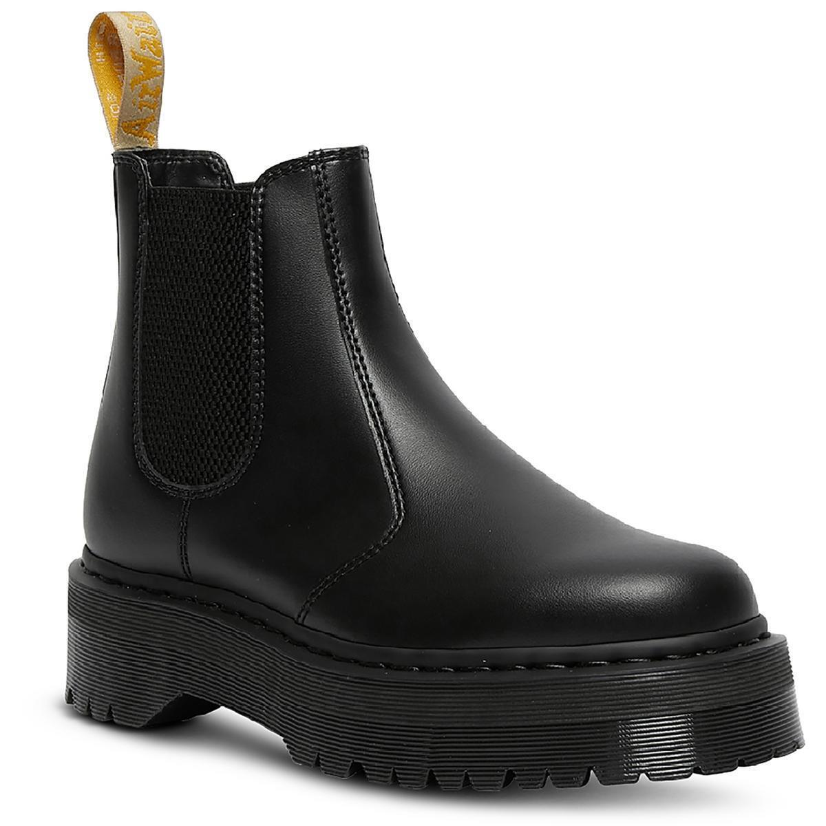 Dr. Martens Womens 2976 Quad Black Chelsea Boots Shoes 7 Medium B M Bhfo 1289