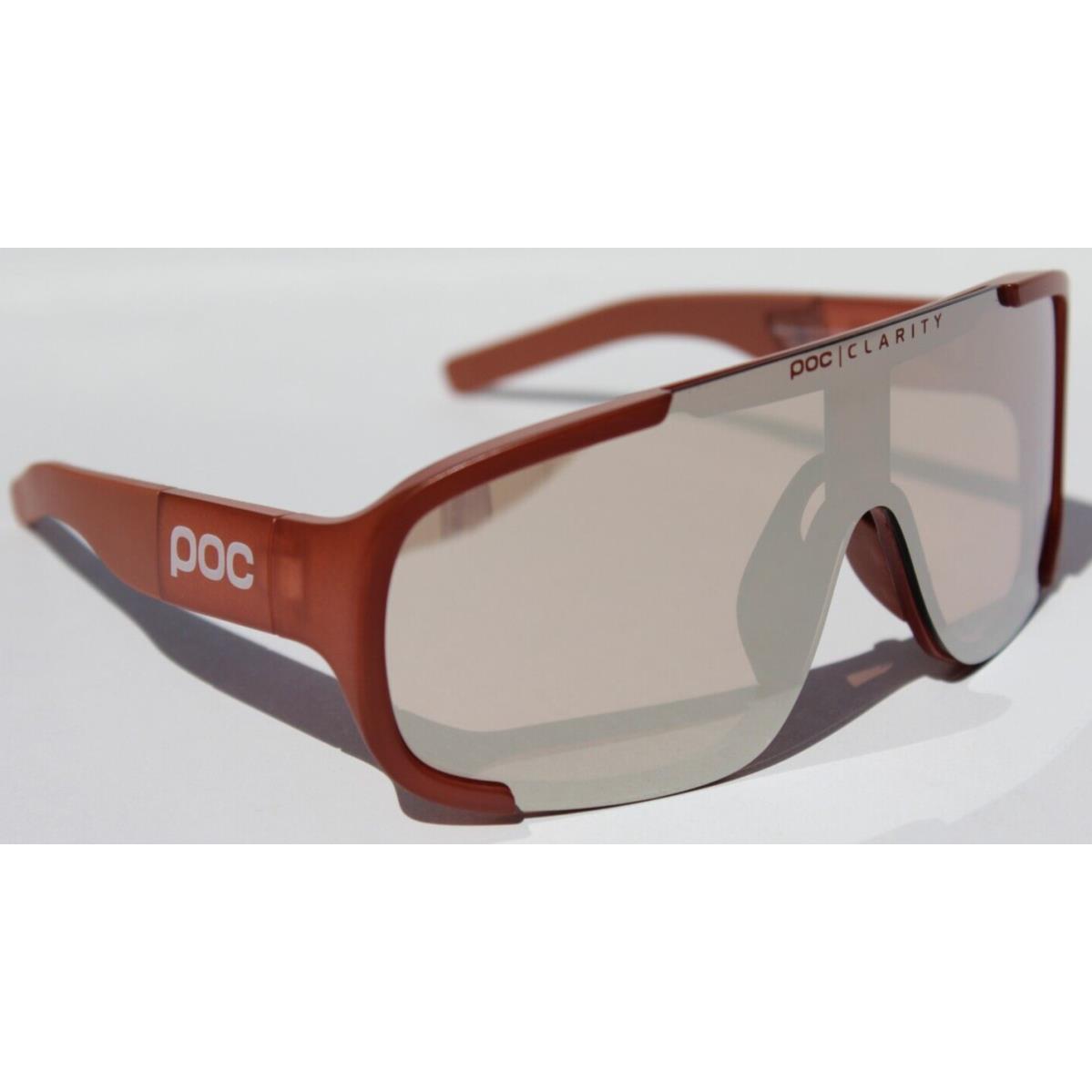 Poc Aspire Mid Sunglasses Bike/cycle Himalayan Salt Brown/silver Mirror