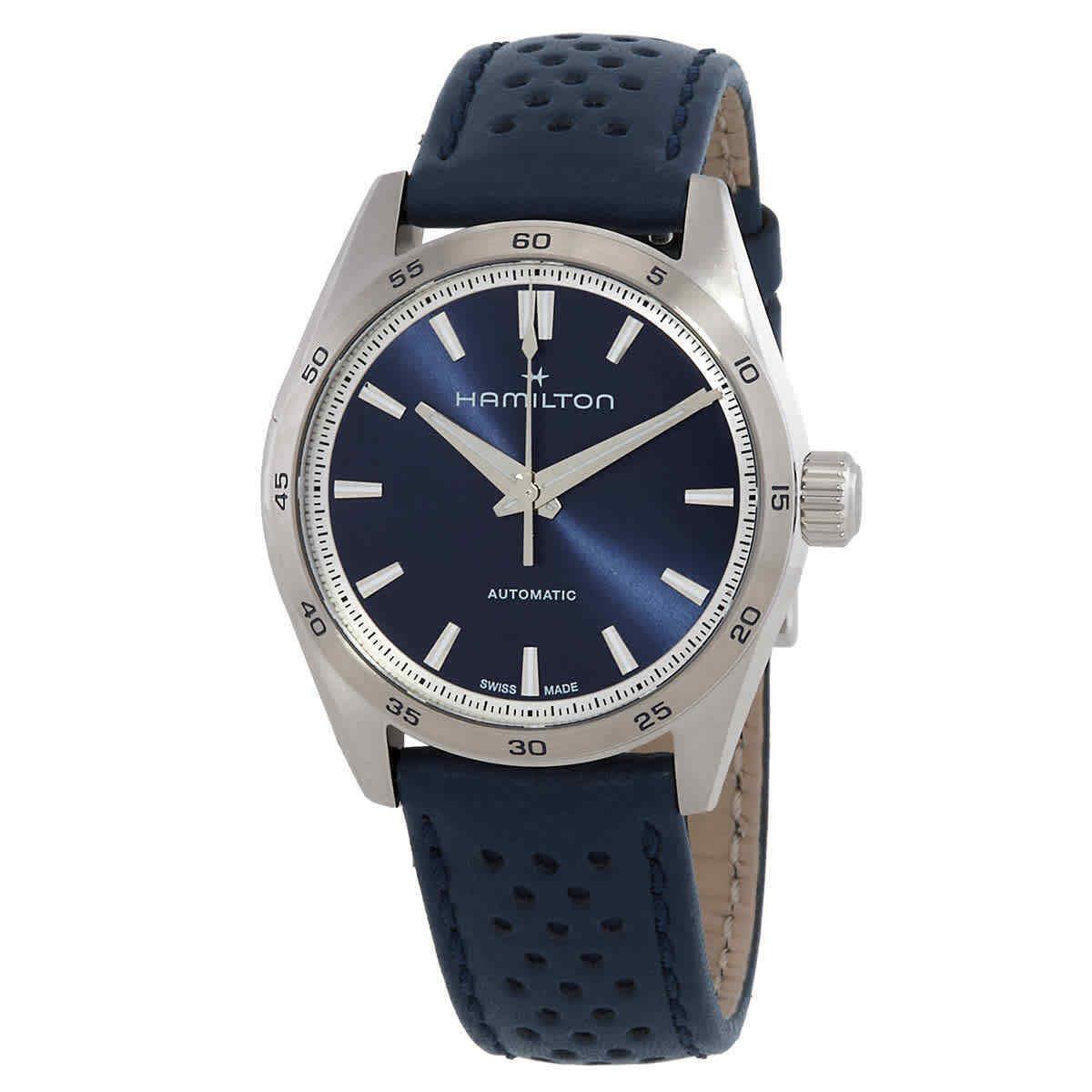 Hamilton Jazzmaster Performer Automatic Blue Dial Ladies Watch H36115640 - Dial: Blue, Band: Blue, Bezel: Silver