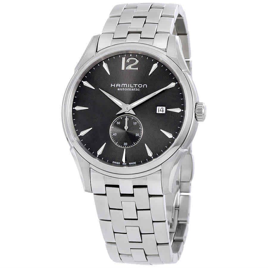 Hamilton Jazzmaster Automatic Black Dial Men`s Watch H38655185 - Dial: Black, Band: Silver, Bezel: Silver