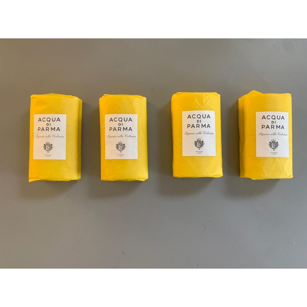 Acqua Di Parma Colonia Soap Lot of 4 Each 3.5oz Bars. In Yellow Wrap