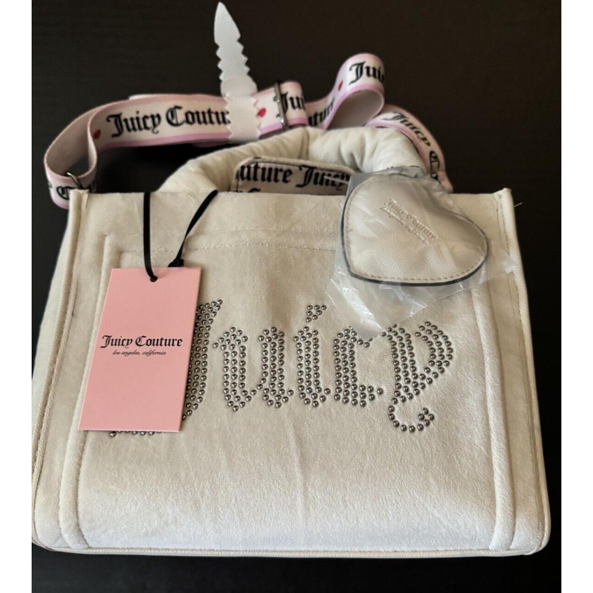 Juicy Couture Angel/ivory Velour Extra Spender Women Mini Tote Purse Bag Barbie