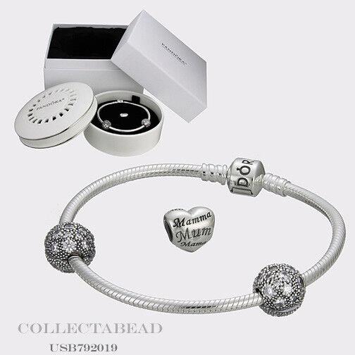 Pandora Silver Forever In My Heart Mothers Day Gift Set 7.5 USB792019