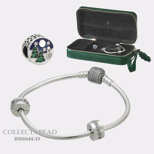 Pandora Silver Snowy Wonderland Gift Set with Travel Box B800644-19